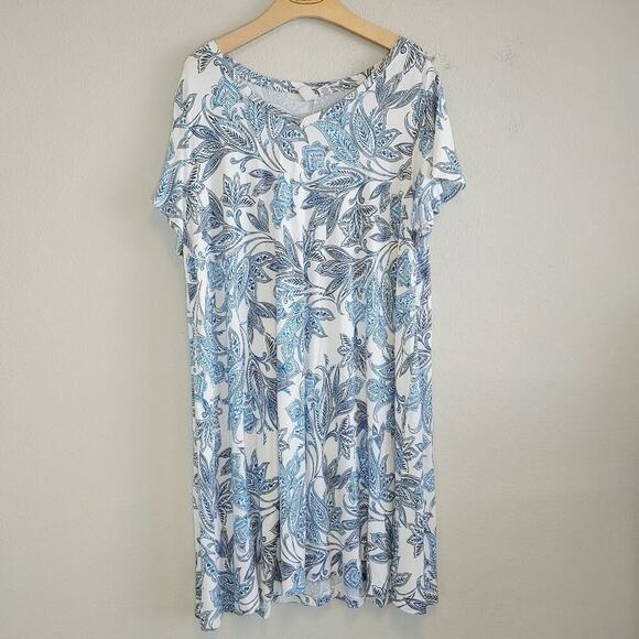 Joie Floral Paisley Print Short Sleeve Dress Plus Size 2XL - Picture 1 of 8